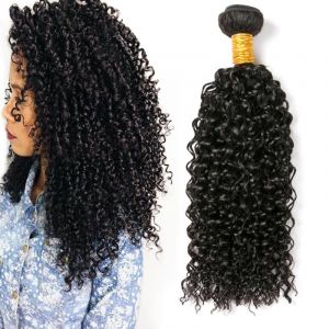 Kinky Curly Bundles Human Hair Longue Tissage Cheveux Naturels Bouclés Meche Bresilienne En Lot Meche Naturelle Tissage Bouclé Naturel Couleur Noire Naturelle 100g 22 Pouce (beiyuan hair product, neuf)