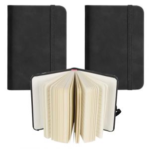 SRTSTR Lot de 2 Petit Carnet de Notes Carnet A7 Mini Carnets de Poche Couverture rigide Cahier A7 Notebook 8×11cm Carnet de Note en Cuir 100 Pages Carnets Portable pour Voyages de Travail (Noir) (Zhongtou Smart Device, neuf)
