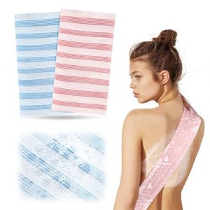 PHOGARY Serviette Exfoliante, 2 Gratte dos Douche pour Hommes & Femmes, Exfoliant Corps Exfoliant Sangle Lave Dos, Épurateur de Dos pour le Corps, Éponges Exfoliating Cloth (Rugosité Douce) (Skowx, neuf)