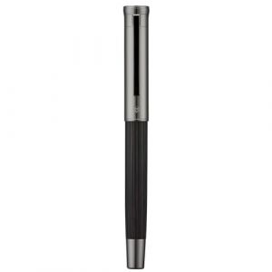 HONG DIAN 1866 Stylo-plume &agrave; pointe fine et souple Motif n&oelig;ud chinois sculpt&eacute; Design r&eacute;tro en bois d'&eacute;b&egrave;ne avec coffret en m&eacute;tal (Eorfa Direct, neuf)