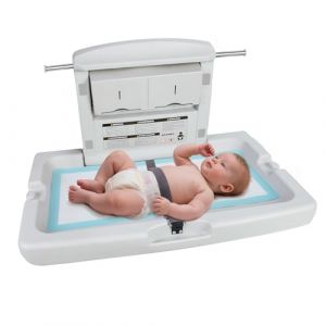 anydry Table &agrave; langer murale durable, Design robuste avec sangles de s&eacute;curit&eacute;, &Eacute;conomiseur d'espace rabattable, en blanc gris&acirc;tre &eacute;l&eacute;gant (anydry Hand Hygiene Guard, neuf)