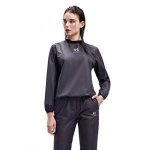 HOTSUIT Tenue de Sudation Femmes Costume Sauna pour sport et minceur Surv&ecirc;tement d'entra&icirc;nement Sauna Suit Noir-3XL (HOTSUIT, neuf)