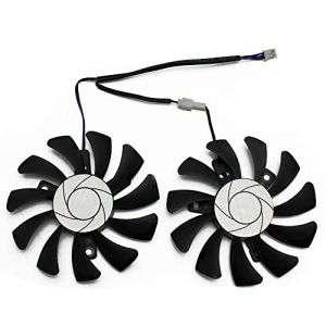 Veciado 75Mm 2Pin GTX1050Ti GPU Refroidisseur Double Ventilateur pour GTX 1050Ti GTX-1050-Ti-4GT-OC Refroidissement de Carte Graphique (Shantuxue, neuf)