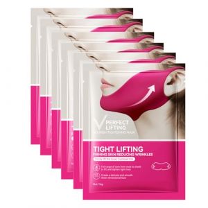 Masque Visage Liftant & Raffermissant En Forme De V – 6 Pièces | Masque De Contour Du Visage Pour Un Effet Lifting Immédiat | Réduction Du Double Menton | Masque Rafraîchissant (XCR-EU, neuf)