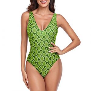Maillot De Bain Transbronzant Femme 2023 maillot de bain fendu pour femme col en V maillot de bain féminin dos mince Maillot De Bain Shorty Maillot De Bain 1 PièCe Maillot De Bain Gainant 2 (Green, L) (Ddlu oemcs, neuf)