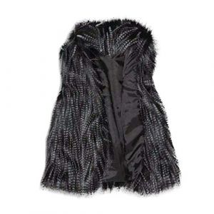 G&eacute;n&eacute;rique Gilet Fausse Fourrure Femme Manteau Fourrure Sans Manches Doux Moelleux Veste Polaire Hiver Chaud Manteau Laine Fluffy Couleur Unie Blouson Confortable Gilet Chaud Femme Gris XL (Zawalud, neuf)