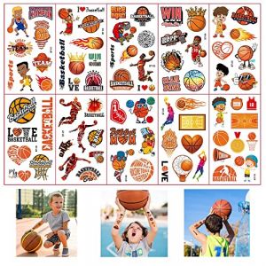 Ballon de Basket Tatouage Temporaire, Basketball Tatouage Ephemere Enfant, 30 Feuilles 240PCS Basket Ball Faux Tatouages Autocollants Kit, Tattoo Temporaire, Tatouage Imperméable, pour Enfant (LIFER EU, neuf)