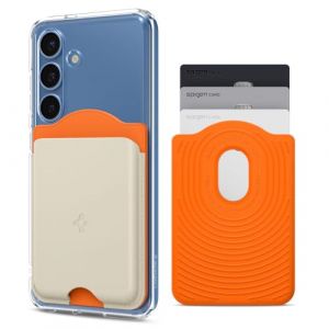Spigen Nano Pop MagFit Porte-Cartes magnétique 3 Cartes Compatible avec l'étui magnétique Compatible avec Samsung Galaxy S25/S25+/S25 Ultra/Edge/Z Fold 7 - Orange Beige (Spigen EU, neuf)