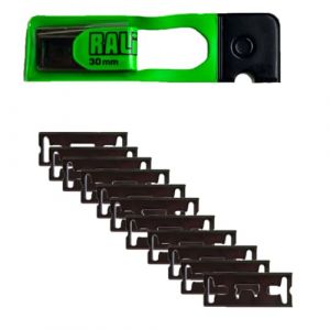 Pack de 10 Lames 30mm en Chrome pour Rabots RALI G03 / G30 / B30 / Pocket | Lames Originales RALI R&eacute;versibles &agrave; Double Coupe, Plus Besoin d'Aiguiser | Lames pour Rabot de Menuisier (RALI &reg;, neuf)