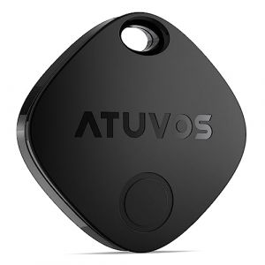 ATUVOS Key Finder Air Tag Traceur, Fonctionne avec l’app Localiser Apple (Uniquement iOS), Batterie Remplaçable, Localisateurs D’Objets Bluetooth Tracker pour Valises/Portefeuilles/Clés/Sacs, Noir (FreshVoco, neuf)