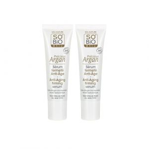 LÉA NATURE SO BiO étic| Sérum Anti-Âge Fermeté – Précieux Argan | Fermeté| Elasticité | Nutrition | Huile d’Argan Bio | Acide hyaluronique | 99% d'origine naturelle | Made in France| Lot de 2x30 ml (Cosmeco, neuf)