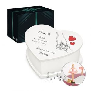 Maverton Bo&icirc;te &agrave; Bijoux Musicale avec personnalisation pour petite fille - Coffret &agrave; tr&eacute;sors pour b&eacute;b&eacute; - Rangement Bijoux pour filleule - pour premier anniversaire - bapt&ecirc;me - pour fille (MAVERTON, neuf)