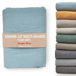 Jarapa Home Made with love Couvre-lit Multi-Usages Plaid Canape Couvre-Lits Blancs, Housse de Canap&eacute; R&eacute;sistant et de Qualit&eacute; Fabriqu&eacute; en Espagne. Couvre-lit 150 Moderne (Bleu, 230 x 280 cm) (Jarapa Home, neuf)