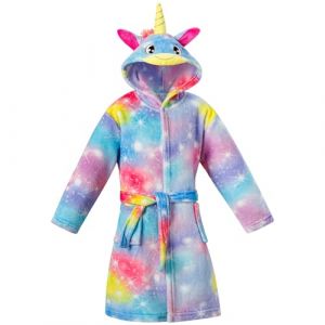 KAKU NANU Robe de Chambre Fille Polaire Licorne Robe Peignoir de Bain Enfant Poncho de Bain Enfant 5 6 Ans (Varseille, neuf)