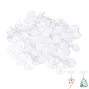 YUVKIN 100 Crochets Auto-adh&eacute;sifs Plafond, Crochets Muraux en PVC pour Serviettes, Sans Per&ccedil;age, Id&eacute;al pour Cuisine, Salle de Bain, Mur, Plafond, Porte, D&eacute;corations de No&euml;l et Halloween (Transparent) (HerEdit, neuf)