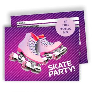 Edition Colibri 10 Cartes d'invitation Anniversaire Enfant A6 &ndash; Skate Party, Motif Roller, Invitations sympas pour filles, gar&ccedil;ons et ados (Edition Colibri, neuf)