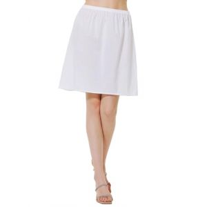 BEAUTELICATE Femme Jupon Lingerie sous-Jupe sous-Robe en 100% Coton Court Mi-Long Fond De Jupe pour Fille &Eacute;t&eacute; Blanc - 50cm, L (BEAUTELICATE-FR, neuf)