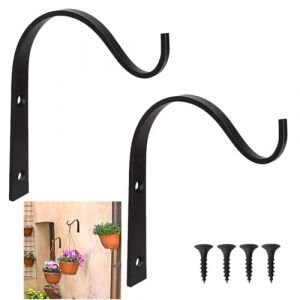 GNAUMORE Mural Suspension Plantes Support,Crochet de Suspension en Métal de Jardin,Supports Muraux en Fer pour Suspension de Fleurs,Plantes Mural Suspension Crochet,2 Pièces Mural Plantes Support (Qinuurod, neuf)