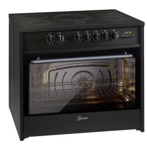 GURARI Cuisini&egrave;re &eacute;lectrique GCH E 912 BL 90 cm, Vitroc&eacute;ramique, Range Coocker, 121 L,8 fonctions, Air chaud, barbecue, 5 zones de cuisson, 5 boosters, extracteur t&eacute;lescopique, Noir (elektroniks-home, neuf)