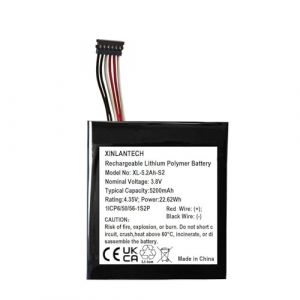 XINLANTECH 6 fils S2 Batterie de rechange pour sonnette vid&eacute;o 5UM5E5 (2023) 2&egrave;me g&eacute;n&eacute;ration (non compatible avec la batterie S1 &agrave; 5 fils) (XINLANTECH, neuf)