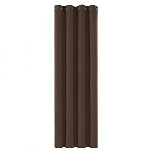 Deconovo Rideaux Occultants Isolant Thermique Anti Froid, 132X160 CM (Largeur X Hauteur), Rideaux pour Chambre Gar?on, Design Moderne &agrave; Oeillets, Chocolat, 1Pi&egrave;ces (Deconovo-Home, neuf)