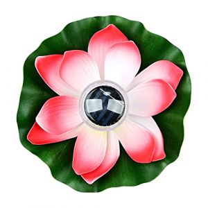 Lychee Lanterne Solaire Lotus pour Extérieur,Lumières de Piscine Flottantes Lumières Solaires LED RGB Fleur de Lotus Lampe Flottante étanche pour Bassin/Jardin/Piscine/Fontaine/Aquarium (Rouge) (Lycheer, neuf)