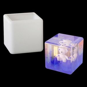 DIYBravo Moules de Cube Cristal Carré Moules de Résine de Cube Moules 3D Présentoir en Silicone Epoxy pour Décorations Ornement (Top Chic Collection, neuf)