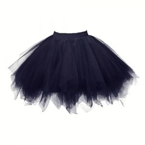 Boolavard Adulte Femmes 80's Tutu Jupe Couches Tulle Jupon Halloween Tutu (FR/ES, Alpha/Lettres, S, M, Taille Normale, Taille Normale, Noir) (Boolavard, neuf)