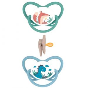 nip Latex Lot de 2 t&eacute;tines papillon avec anneau en caoutchouc naturel, sym&eacute;trique, sans BPA, durable, 0 &agrave; 6 mois d&egrave;s la naissance (babywaren24, neuf)