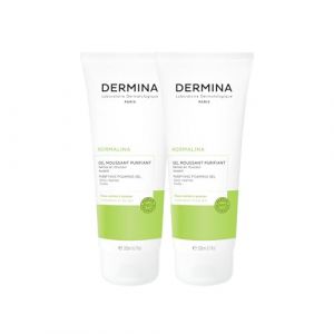 DERMINA Gel Moussant Purifiant au Sulfate de Zinc Nettoie en Douceur et Pr&eacute;vient les Imperfections pour Peaux Mixtes &agrave; Grasses et Sensible 400 ml (2 * 200ml) 2 PCS (LABORATOIRE SAEVE, neuf)