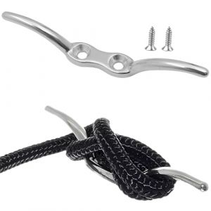 150mm Taquet Bateau en Acier Inoxydable 316, Accessoires Bateau, Crochet pour Corde et Asta de Bandera, Coinceur R&eacute;sistant pour Seiles et Festoonnements Marins (Anilalowbility, neuf)