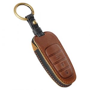 OFF WE GO Coque Cl&eacute; Etui Cles en Cuir pour Hyundai Tucson Nexo Santa Fe TM Ioniq 5 Sonata DN8 Voiture Cl&eacute; &agrave; T&eacute;l&eacute;commande &Eacute;tui avec Porte-cl&eacute;s Boitier Cl&eacute; Protecteur Cl&eacute; Voiture, Marron (OFF WE GO, neuf)