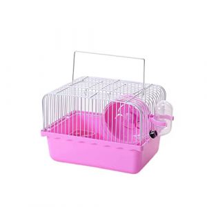 MagiDeal Cage pour Hamster Petite avec Accessoires avec Roue de Course Hamster Jouets Cage de Transport Transporteur Portable pour Gerbille Habitat Maison, Rose (Grand Plaisir 360, neuf)