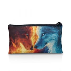 Wnbucioht Trousse à crayons personnalisée pour l'école et les enfants - Pour garçons et filles, Loup de feu d'eau, Taille unique, Organiseur de sac (fsdfqqqq, neuf)