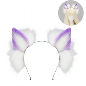 Serre-t&ecirc;te &Eacute;lastique Avec Oreilles De Loup R&eacute;aliste Bandeau Pliable Pour Femmes Adolescentes Filles Soir&eacute;es &Agrave; Th&egrave;me Tenue Quotidienne &Eacute;v&eacute;nement Anim&eacute; Cerceau D'oreille De Loup (dongguanshiyufenghanggzhongbiaoyouxiangongsi, neuf)