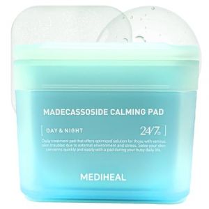 Mediheal Madecassoside Lot de 100 tampons calmants carr&eacute;s en coton avec cicapair Am&eacute;liore la temp&eacute;rature de la peau et hydrate les peaux s&egrave;ches et sensibles (HelloKBeauty, neuf)
