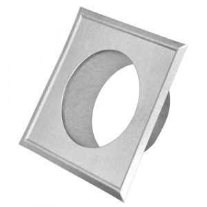 KOTARBAU® Rosace pour tuyau de poêle - Diamètre : 100 mm - Galvanisée - Avec bride - 160 mm x 160 mm - Couvercle mural argenté - Rosace décorative pour cheminée - Doublure murale (KOTARBAU, neuf)