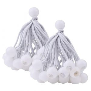 DEDC 50 Pcs Tendeur Elastique, Sandow Elastique Tendeur Bache pour Pavillon, Camping, Tente Cordons, Rideaux Harnais d’Extension, 10cm (Blanc) (Magiin, neuf)