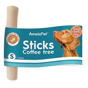 AmeizPet Bois De Cafeier Chien Jouet Indestructible, Os Chien à Macher, Stick a Macher pour Chiens, Naturel Durable Os en Bois Taille S (Ventus artis, neuf)