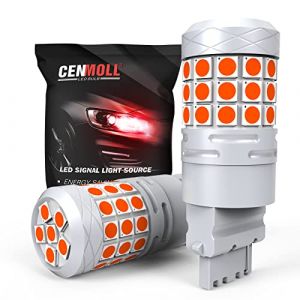 Cenmoll 3156 T25 p27W Ampoule LED Rouge, Super Lumineux 40W 2000LM 12V-24V Canbus Sans Erreur 3156 T25 p27W Ampoule LED pour feu de recul de stationnement Clignotants Feux arri&egrave;re de frein, Lot de 2 (BIToo, neuf)