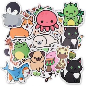 OSDUE Autocollants, 100PCS Petit Animal Autocollants pour Bagages Imperméables De Planche À roulettes Licorne Mignon Autocollant Esthétiques Ordinateur Portable Bouteille D'eau Téléphone (PLUM-MARKETING, neuf)