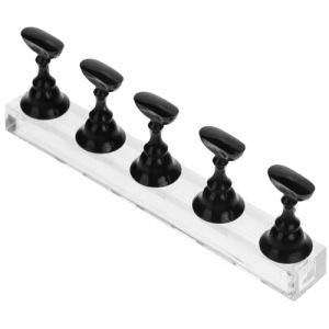 Baluue 5 pi&egrave;ces Support pour Ongles Noir avec P&acirc;te Modelante Pr&eacute;sentoir Pratique pour Nail Art Support Entra&icirc;nement et Exposition pour Faux Ongles Accessoire Manucure Multifonction pour (Fortune Luck, neuf)
