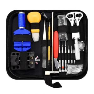 BASTOUR Kit Outil Montre, Kit Changement Pile Montre Professionnel (147 Pi&egrave;ces), Outil Montre Bracelet pour r&eacute;parer Les Piles et Bracelets, Outillage R&eacute;Paration Horloger (BASTOUR-Official, neuf)