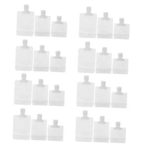 minkissy 24pi&egrave;ces Pochette de Voyage Blanche pour Cosm&eacute;tiques avec Embout et Format Stand-up Sac Portable de Rangement pour Lotion et Produits Cosm&eacute;tiques (Master Self, neuf)