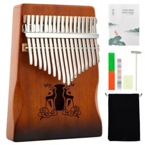 17 Touches Kalimba Piano à Pouce, Piano à doigts Acajou Portable, Instrument Piano à Doigts avec Emballage Protecteur pour Enfants Adultes Débutants (qinsocor, neuf)