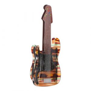 Homoyoyo Pince &agrave; Cheveux Musicale en Ac&eacute;tate 1 Pi&egrave;ce Accessoire Cheveux de Guitare Couleur &Eacute;caille de Tortue &Eacute;pingle Fantaisie pour Femmes et Filles Festivals et Usage Quotidien (HuanYH, neuf)