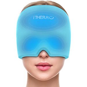 i THERAU masque &agrave; migraine poche de glace en gel - bonnet migraine relief cap, R&eacute;utilisable masque c&eacute;phal&eacute;es, headache hat les sinus et le stress, anti migraine compresse froide poche de Gel flexible (i THERAU, neuf)