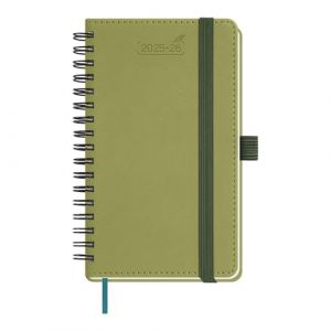 BEZEND Petit Agenda 2026 de Poche Spirale 15.5 x 9cm Agenda Scolaire Professionnel 2026 Semainier A6, 18 Mois Du Juillet. 25 &agrave; D&eacute;c. 26, Couverture Souple en Cuir PU - Kiwi (Bezend, neuf)