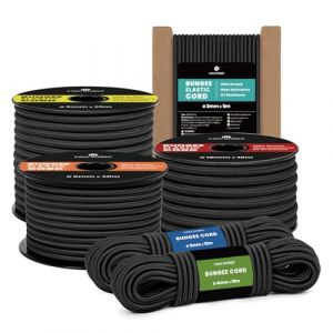 Kamu Synber Tendeur &Eacute;lastique Corde Elastique 4mm x 5m Sandow Elastique pour B&acirc;che, Remorque, Bateau, Camping | Noir (Kamu Synber, neuf)