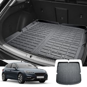 CDEFG Compatible avec Seat Leon 4 KL/Cupra Leon ST FR Hybride 2020-2023 2024 Tapis de Coffre Bac de Coffre Protection Antiderapant Plancher Résistant Rayures Plateau Trunk Tray Mat Voiture Accessoires (C D E F G, neuf)